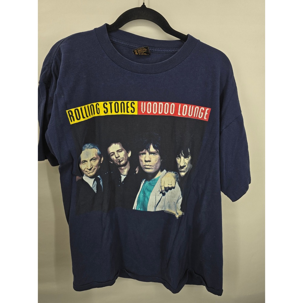 Vintage 1994 Rolling Stones Voodoo Lounge Tour Shirt Brockum USA Navy XL